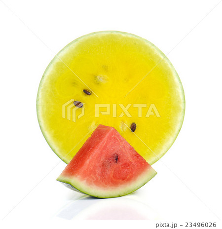 Red Watermelon,Yellow watermelon cut pieces. 23496026