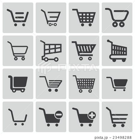 Vector Black  Shopping Cart  Icons Set 23498288