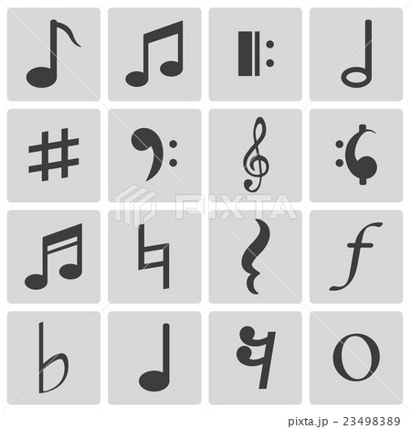 Vector Black  Notes Icons Set 23498389