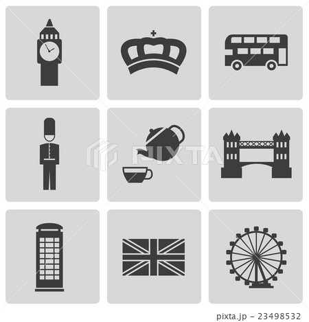 Vector black london icons set Vector black london icons set 23498532