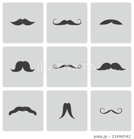 Vector black mustaches icons set Vector black mustaches icons set 23498542