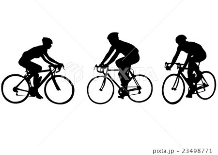 race bicyclists silhouettes - vector race bicyclists silhouettes - vector 23498771