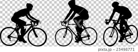 race bicyclists silhouettes - vector 23498771