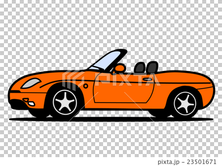 オープンカー サイド オレンジのイラスト素材 [23501671] - PIXTA
