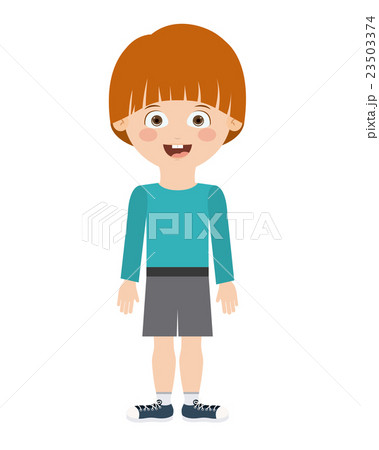 boy standing in front isolated icon design 23503374