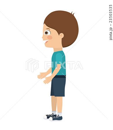 boy standing looking aside isolated icon design 23503535