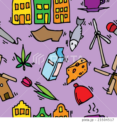 Holland icons pattern Holland icons pattern 23504517