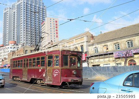 大連 路面電車の写真素材