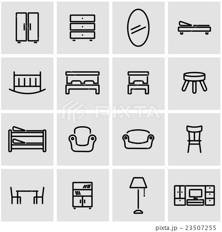 Vector line furniture icon set 23507255