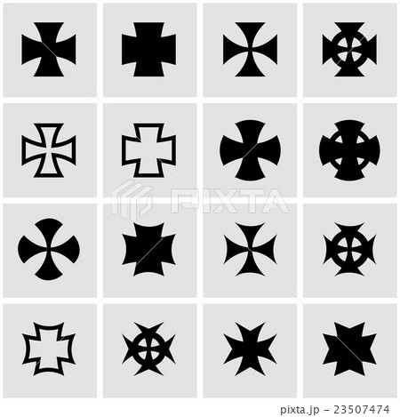 Vector black choppers crosses icon set Vector black choppers crosses icon set 23507474