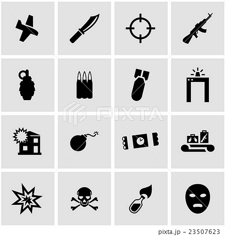 Vector black terrorism icon set 23507623