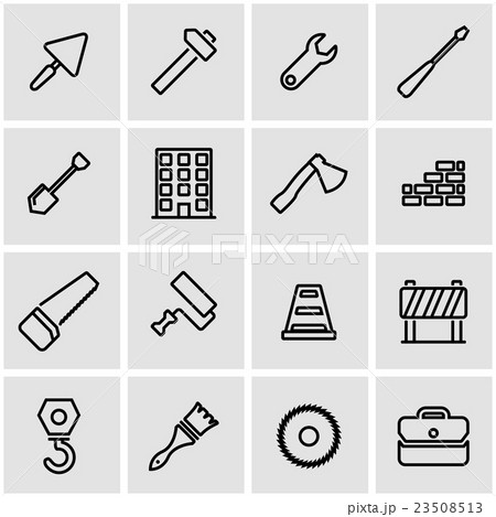 Vector line construction icon set 23508513