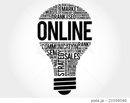 ONLINE bulb word cloud 23509580