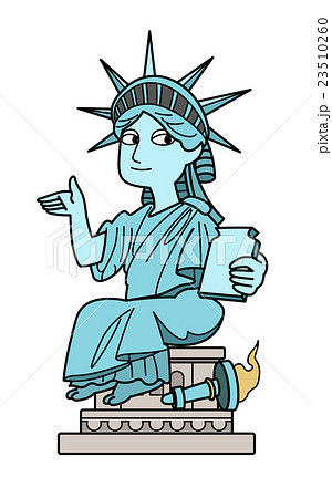 自由の女神 案内のイラスト素材
