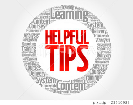 Helpful Tips circle word cloud 23510982