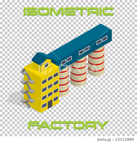 Vector isometric modern factory building icon - Stock Illustration ...