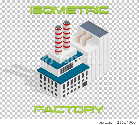 Vector isometric modern factory building icon - Stock Illustration ...