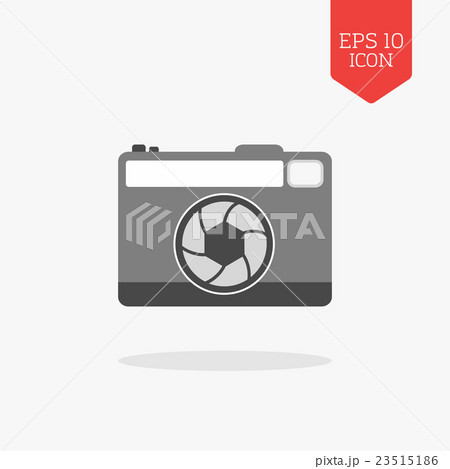 Photo camera icon. Flat design gray color symbol. 23515186