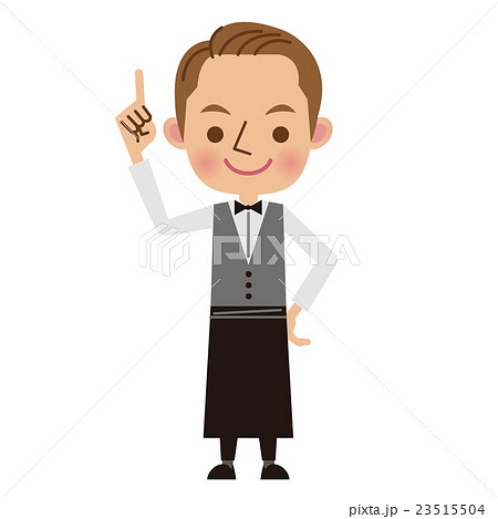 指差しをしながら説明・解説するウェイター 指差しをしながら説明・解説するウェイター 23515504