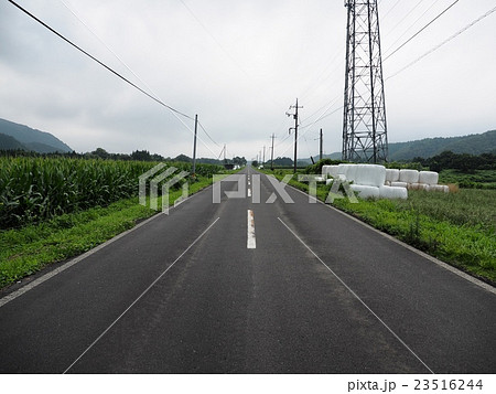 鳥取県道45号倉吉江府溝口線 大山道 (鳥取県) 高原の直線道  鳥取県道45号倉吉江府溝口線 大山道 (鳥取県) 高原の直線道  23516244