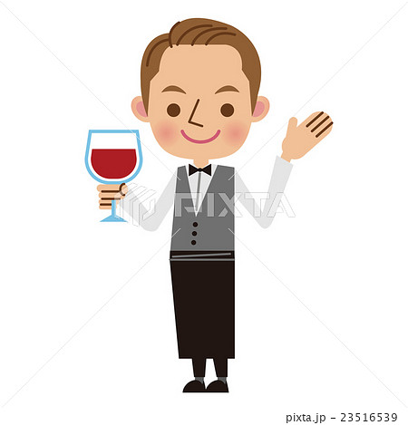 ワインの解説をするソムリエ 23516539