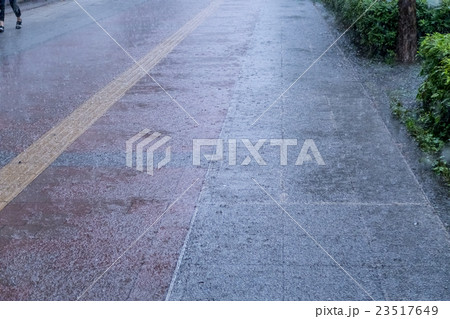 ゲリラ豪雨　大雨　天災　異常気象　豪雨　初夏　集中豪雨 23517649