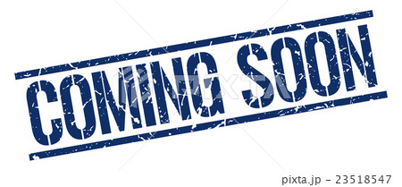 coming soon blue grunge square rubber stamp 23518547