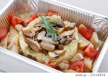 Healthy food in boxes, diet concept. 23518959