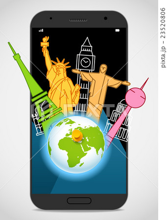 Modern smartphone with the Earth and sights 23520806