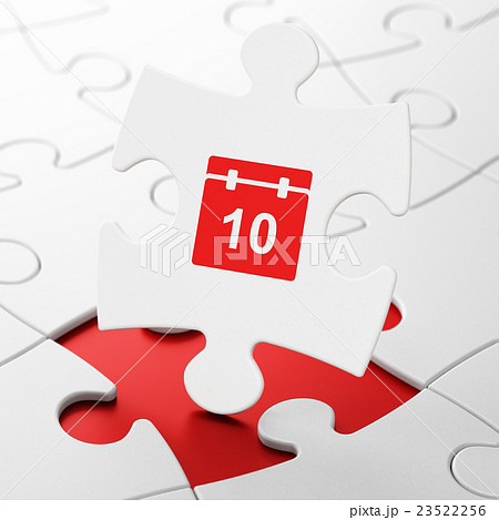 Timeline concept: Calendar on puzzle background 23522256