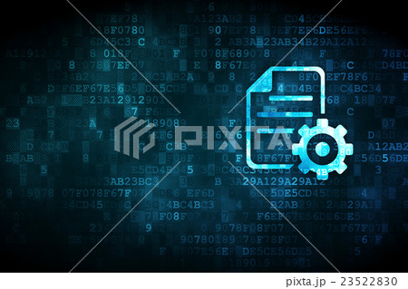 Software concept: Gear on digital background Software concept: Gear on digital background 23522830