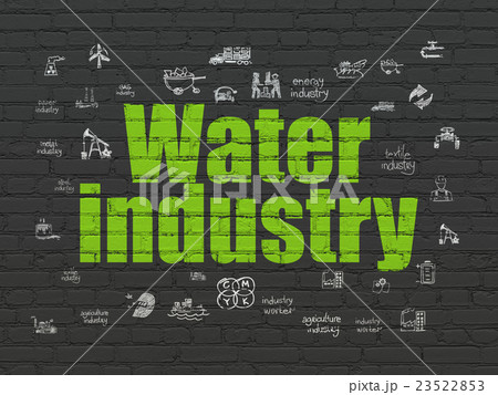 Industry concept: Water Industry on wall Industry concept: Water Industry on wall 23522853