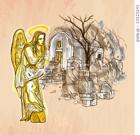 Angel - An hand drawn vector. Line art. Angel - An hand drawn vector. Line art. 23523241