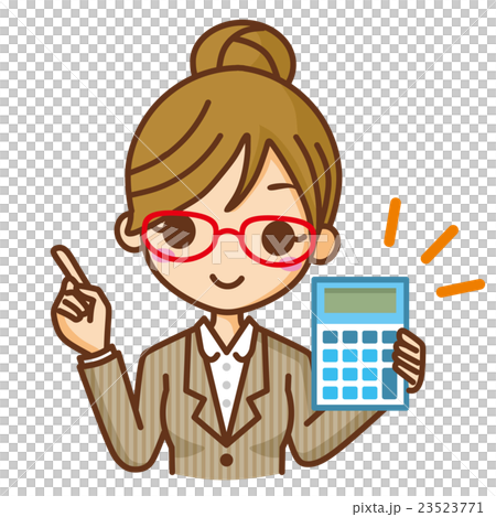 Business glasses business woman calculator 23523771