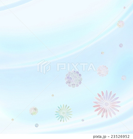 水に浮かぶ透明感のある和の花模様のイラスト素材