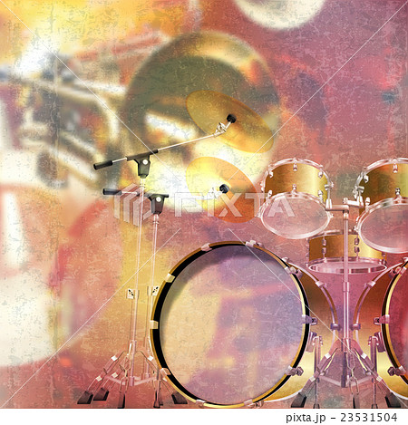 abstract grunge background with drum kit 23531504