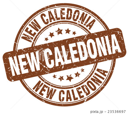 New Caledonia brown grunge round rubber stamp New Caledonia brown grunge round rubber stamp 23536697