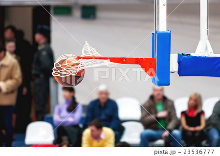 Abstract sport background with basketball hoop. 23536777