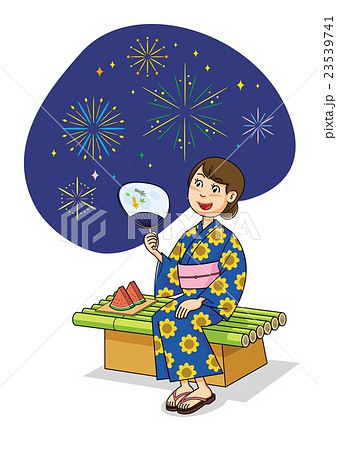 花火と浴衣美人 花火と浴衣美人 23539741