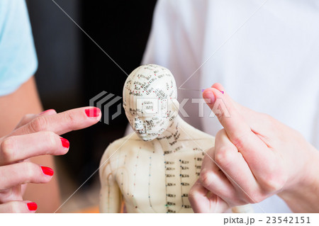 Alternative practitioner explaining acupuncture Alternative practitioner explaining acupuncture 23542151