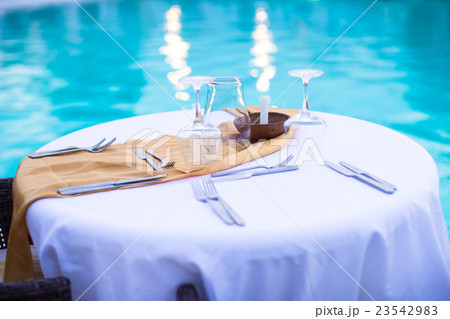 Summer empty open air luxury restaraunt at exotic 23542983