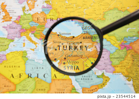 世界地図 トルコの写真素材