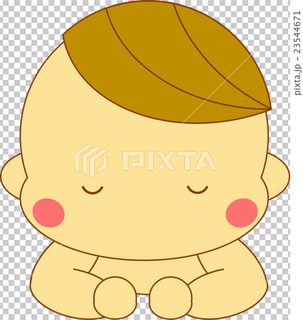 うつぶせの赤ちゃん　裸 23544671