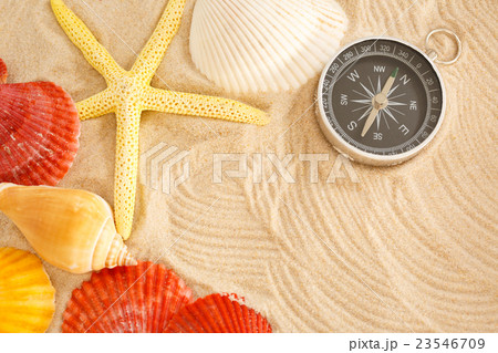 Compass, seastar and seashells Compass, seastar and seashells 23546709
