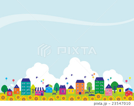 夏の街並みのイラスト 23547010