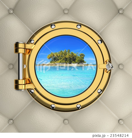 Exotic tropical island from the boat window Exotic tropical island from the boat window 23548214