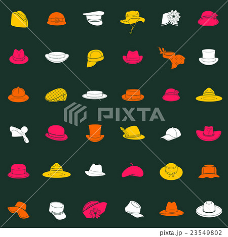 Seamless pattern with flat icons of headwear 23549802