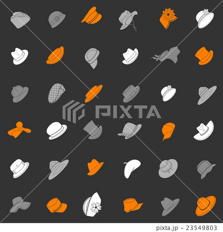 Seamless pattern with flat icons of headwear Seamless pattern with flat icons of headwear 23549803