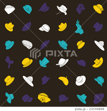 Seamless pattern with flat icons of headwear Seamless pattern with flat icons of headwear 23549806