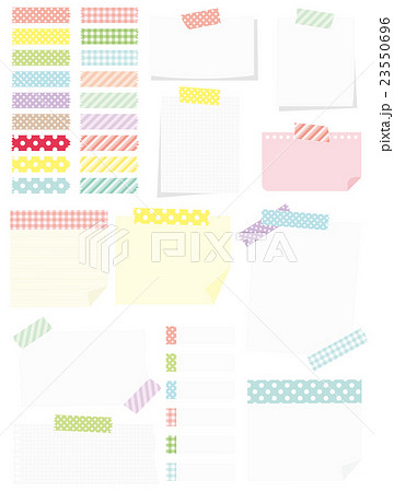 マスキングテープで貼り付けたメモのイラスト素材 23550696 Pixta